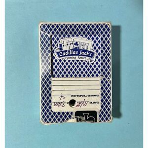 Cadillac Jack’s Casino Deadwood,SD  Playing Card Bee Blue Deck,ret. 2014 Punched